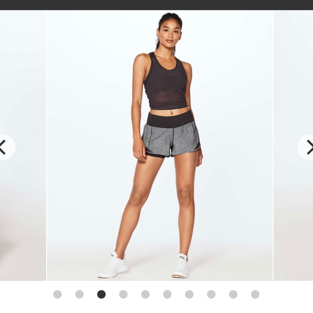 lululemon athletica Gray Heather Running Shorts with Black Waistband size 6